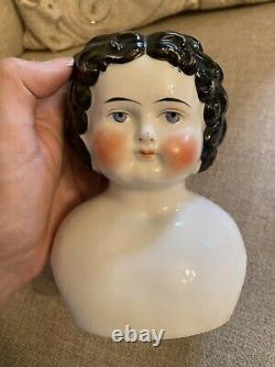 Rare Large 6 High Brow German Antique China Doll Head Circa 1880 Bawo Dotter