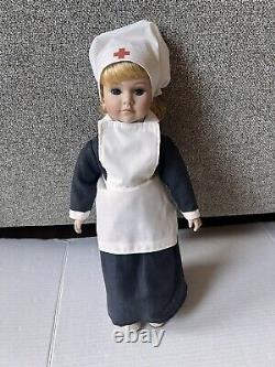 Rare Vintage Crolly Doll Nurse Made Ireland 1990s Porcelain with Soft Body Outfit