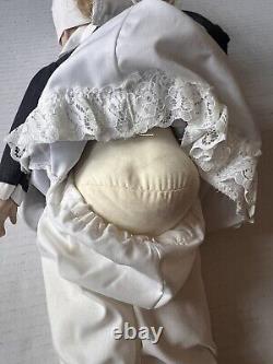 Rare Vintage Crolly Doll Nurse Made Ireland 1990s Porcelain with Soft Body Outfit