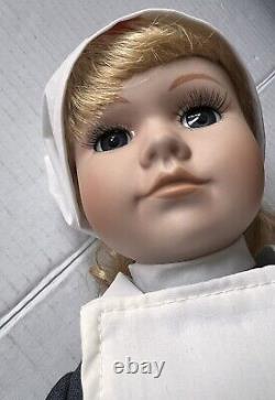 Rare Vintage Crolly Doll Nurse Made Ireland 1990s Porcelain with Soft Body Outfit