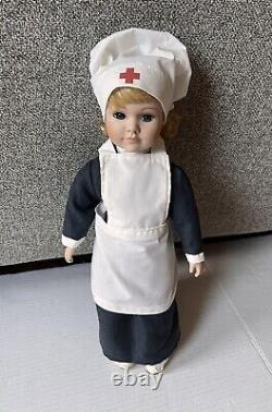 Rare Vintage Crolly Doll Nurse Made Ireland 1990s Porcelain with Soft Body Outfit