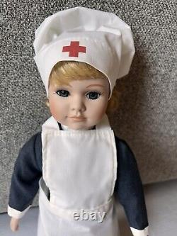 Rare Vintage Crolly Doll Nurse Made Ireland 1990s Porcelain with Soft Body Outfit