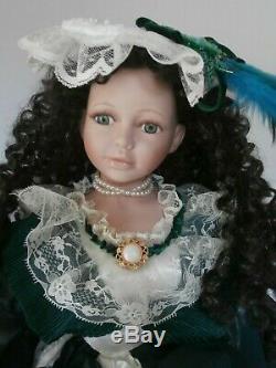 Rare Vintage Hand Crafted Porcelain Doll Victorian Style Dress 28 Inch Tall