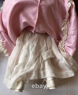 Rare Vintage MBI Pamela Erff Porcelain Doll Fancy Pink Outfit Hat Lace Pearls