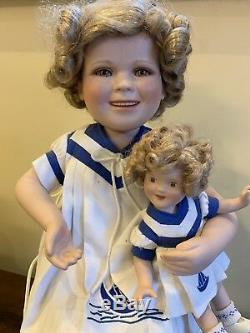 Rare Vintage Porcelain Doll And Identical Baby In Chair, Extra Set Of Clothing