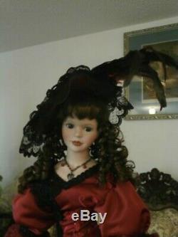 Rare Vintage Victorian Style Doll Hand Grafted Large 28 Inch Bisque Porcelain