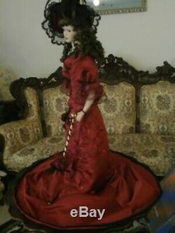 Rare Vintage Victorian Style Doll Hand Grafted Large 28 Inch Bisque Porcelain