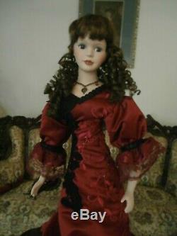 Rare Vintage Victorian Style Doll Hand Grafted Large 28 Inch Bisque Porcelain