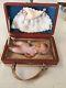 Rare. Vtg East Germany Bisque Miniature Baby Doll With Suitcase And Layette