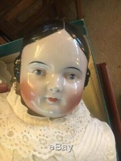 Rare porcelain antique doll 1861 my great grandmothers 27 very good condition
