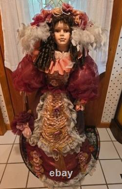 Realistic 45 Inch Tall Vintage 1990s 2000s Victorian Porcelain Doll