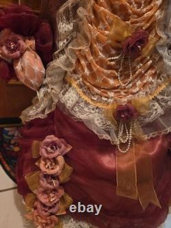Realistic 45 Inch Tall Vintage 1990s 2000s Victorian Porcelain Doll