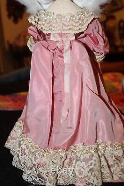 Regal Antique Wax Queen in Lovely Original Gown