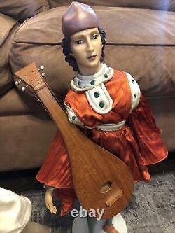 Renaissance Medieval Lady In Waiting & Minstrel Porcelain Doll 20 Lot 2