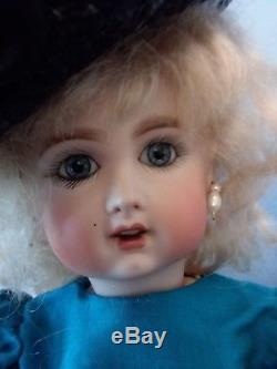 Repro Vintage Bleuette Porcelain Doll with Silk Dress Ensemble Choice of Wigs