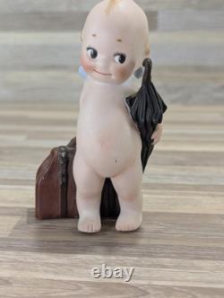 Rose O'Neill 1916 Bisque Kewpie Traveler Suitcase Umbrella Germany 5 Inch Signed