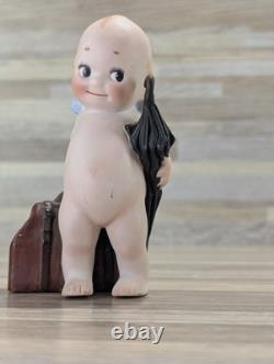 Rose O'Neill 1916 Bisque Kewpie Traveler Suitcase Umbrella Germany 5 Inch Signed