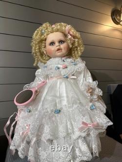 Rustie Vintage Porcelain Doll Rosebud New in New box 22'