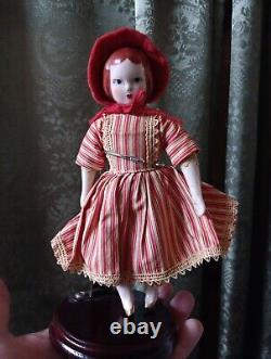 Ruth Gibbs China Doll Vintage 1940s Rare Porcelain Lovely With Display Stand