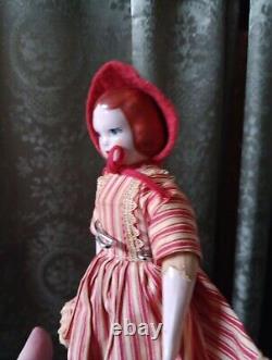 Ruth Gibbs China Doll Vintage 1940s Rare Porcelain Lovely With Display Stand