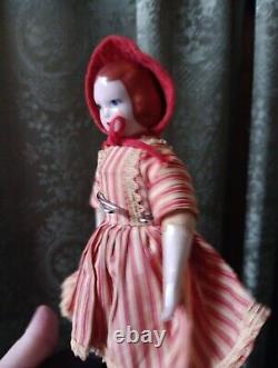 Ruth Gibbs China Doll Vintage 1940s Rare Porcelain Lovely With Display Stand