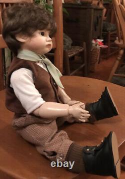 SFBJ 252 Paris Bisque Face 18 Boy Doll Real Seeley Body Brown Hair & Eyes Cute