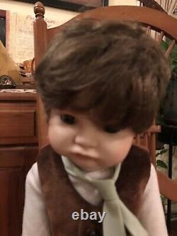 SFBJ 252 Paris Bisque Face 18 Boy Doll Real Seeley Body Brown Hair & Eyes Cute