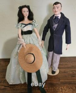 Scarlett O'Hara & Rhett Butler Porcelain dolls by Franklin Mint Vintage 1986
