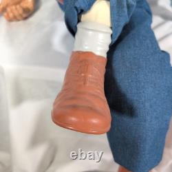 Set Vintage 32 William Wallace Jr Grandma & Grandpa Overalls Porcelain Doll