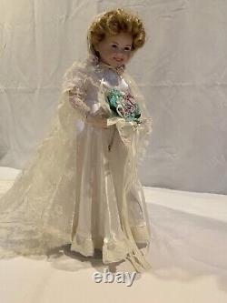Shirley Temple Curly Top Bride 17 Porcelain Collector's Doll Danbury Mint & VHS
