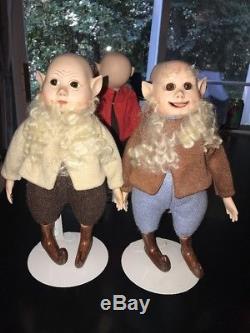 Snow White Dwarf Porcelain Doll Set 6 Vintage Dwarves RARE COLLECTIBLE