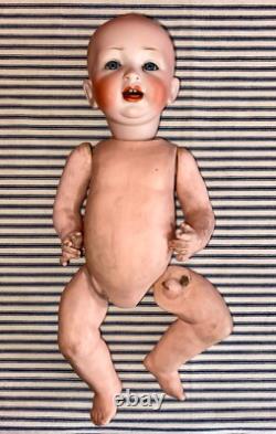 Solid Dome 13 Hertel Schwab 151 German Bisque Head Character Baby Doll, Antique