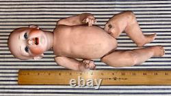 Solid Dome 13 Hertel Schwab 151 German Bisque Head Character Baby Doll, Antique