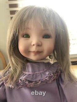 Stunning Handmade Signed Dated Vintage Porcelain Bisque Doll Green Eyes Unique