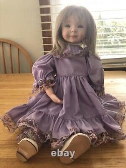 Stunning Handmade Signed Dated Vintage Porcelain Bisque Doll Green Eyes Unique