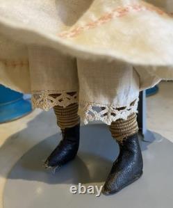 Superb 19 Antique 1850s Brown-Eyed Greiner China Lovely Period Costume & Boots