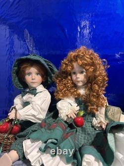 THE DOLL MAKER VTG Apple Annie and Apple Andy Set FULLY PORCELAIN By Linda Rick