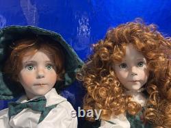 THE DOLL MAKER VTG Apple Annie and Apple Andy Set FULLY PORCELAIN By Linda Rick