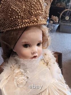 The Doll Maker Talon 33in Porcelain Collector Doll, Linda Rick Signed, COA Stand