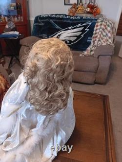 The Doll Maker Talon 33in Porcelain Collector Doll, Linda Rick Signed, COA Stand