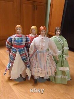 The March Girls Little Women Yield House Doll Set Porcelain Vintage