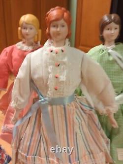 The March Girls Little Women Yield House Doll Set Porcelain Vintage