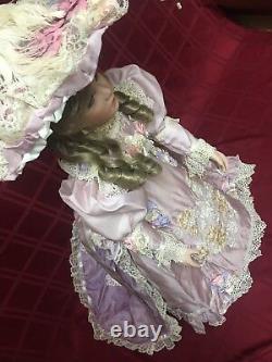 Thelma Resch Young Girl 1994 31/2000 Porcelain Doll Pink w White Lace 30