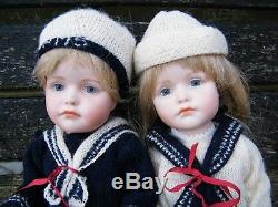 Two Reproduction Vintage Kammer Reinhardt KR #114 Ceramic Bisque 10 Dolls