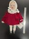 Ultra Rare Vintage Porcelain Baby Girl Doll With 3 Stamps Luxurious Red Dress 1987
