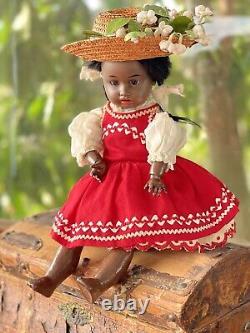 Ultra Rare 14 Black Gebruder Kuhnlenz Character Doll, Circa 1884 on