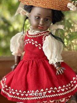 Ultra Rare 14 Black Gebruder Kuhnlenz Character Doll, Circa 1884 on