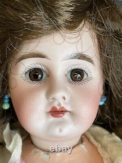 Unidentified Antique 12 German  Handwerck Bisque Head Doll Pierced Ears