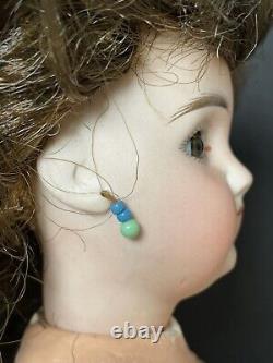 Unidentified Antique 12 German  Handwerck Bisque Head Doll Pierced Ears