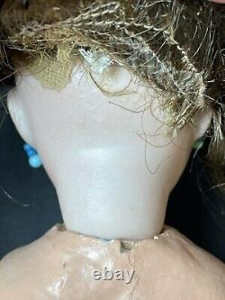 Unidentified Antique 12 German  Handwerck Bisque Head Doll Pierced Ears